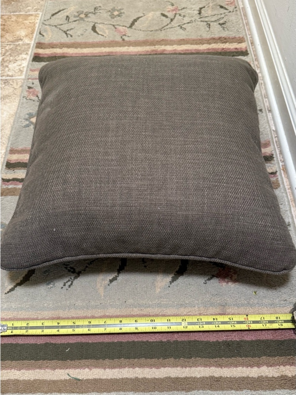Neutral Brown Square Floor Cushion Pillow - Home Accents
